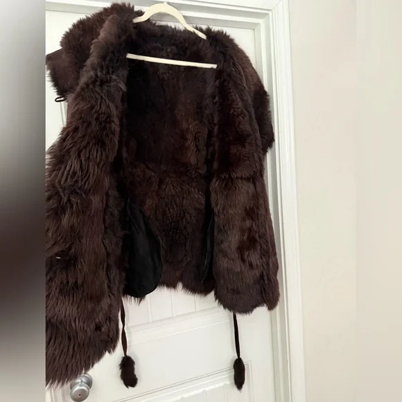 RARE Vintage Suede Shearling HEAVY COAT super warm made in USA Fit & Flare sz L - Picture 7 of 17